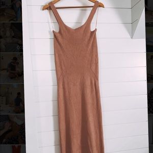 Nude/Blush Knit Racerback Maxi Dress